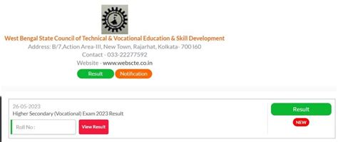 WBSCTVESD Vocational HS Result 2023 OUT at sctvesd.wb.gov.in, Kno.